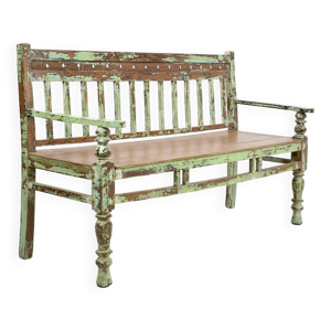 banc en teck ancien patiné