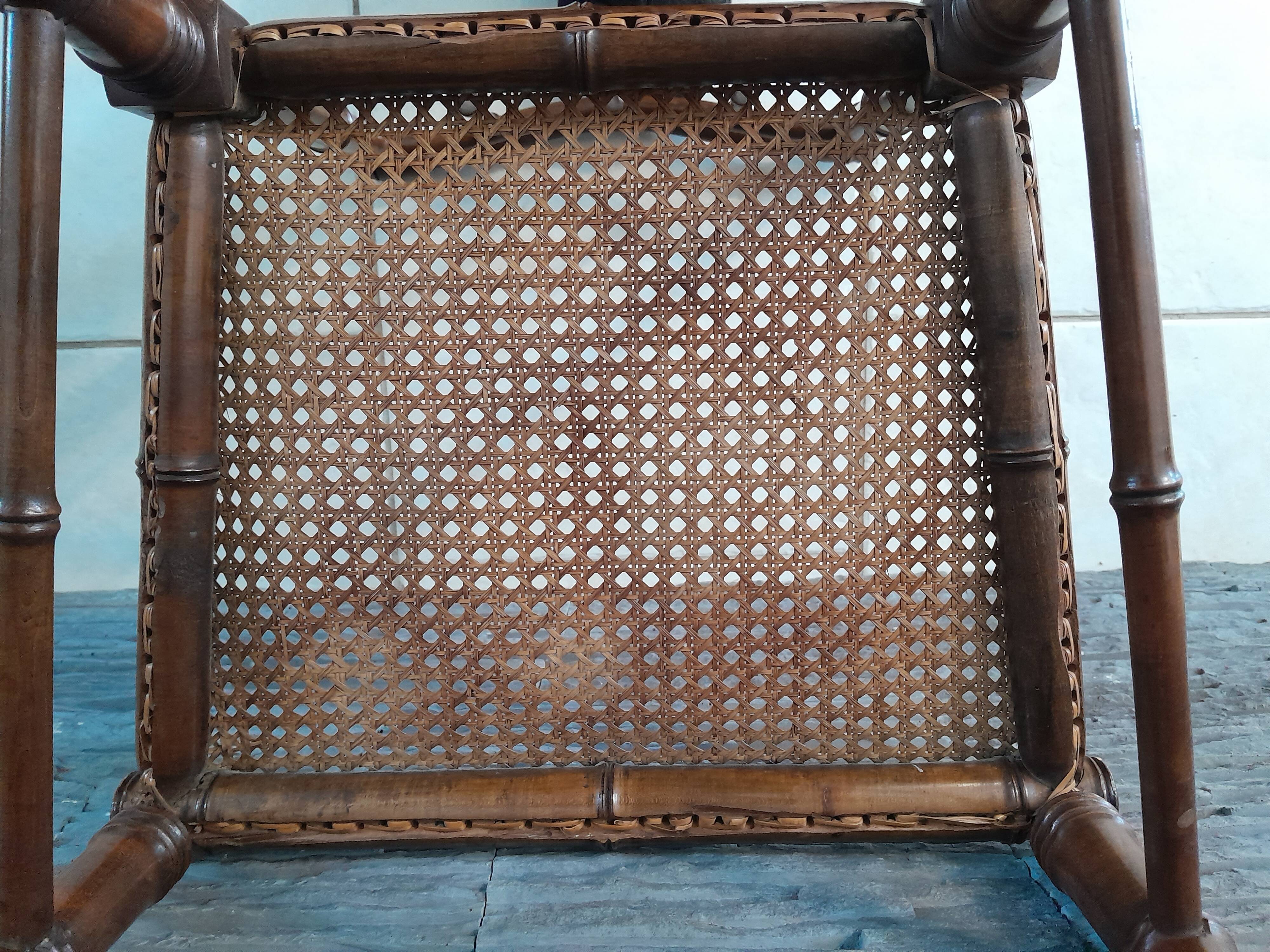Bamboo style bedroom chair 1900 old Napoleon III
