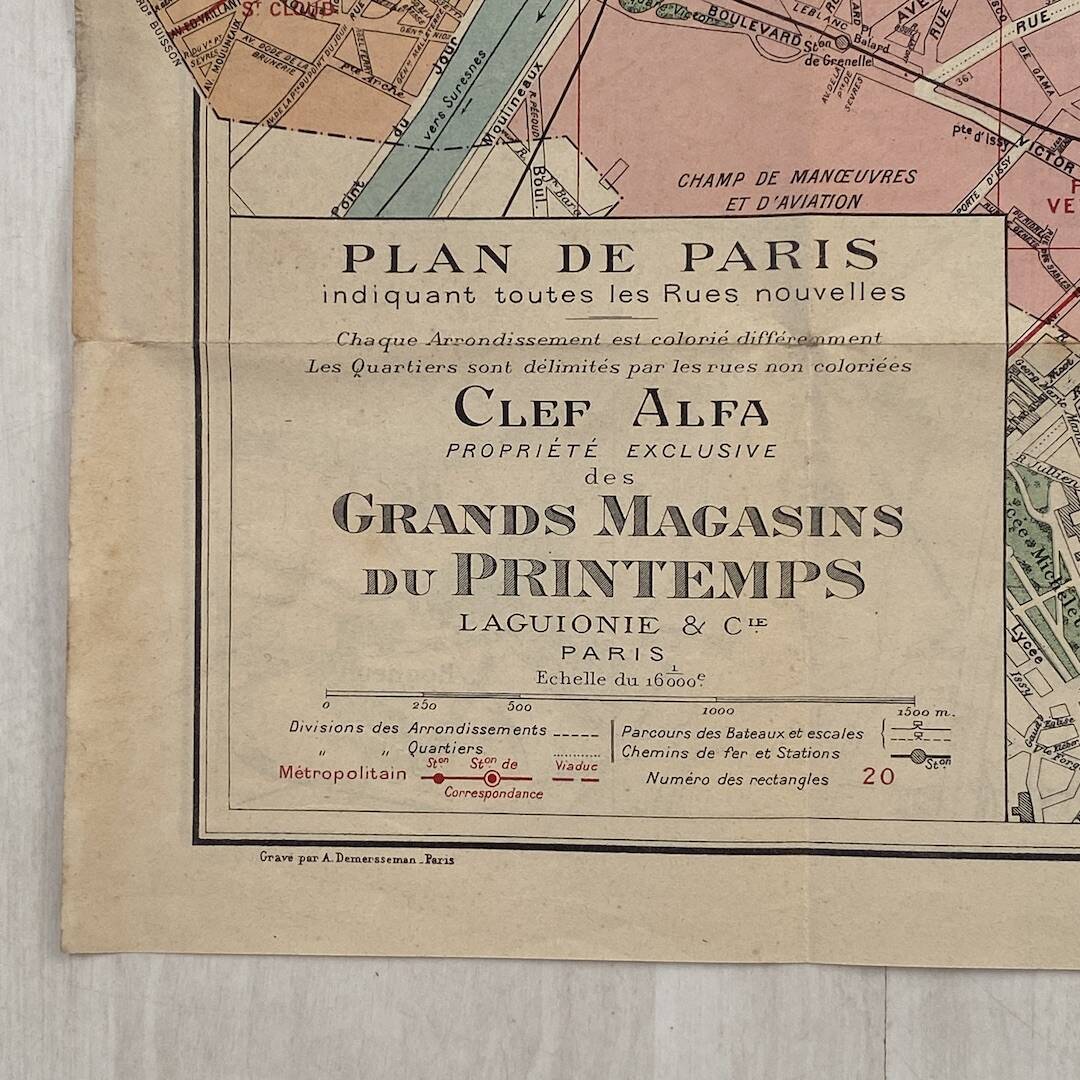 Map of Paris from the 1940s