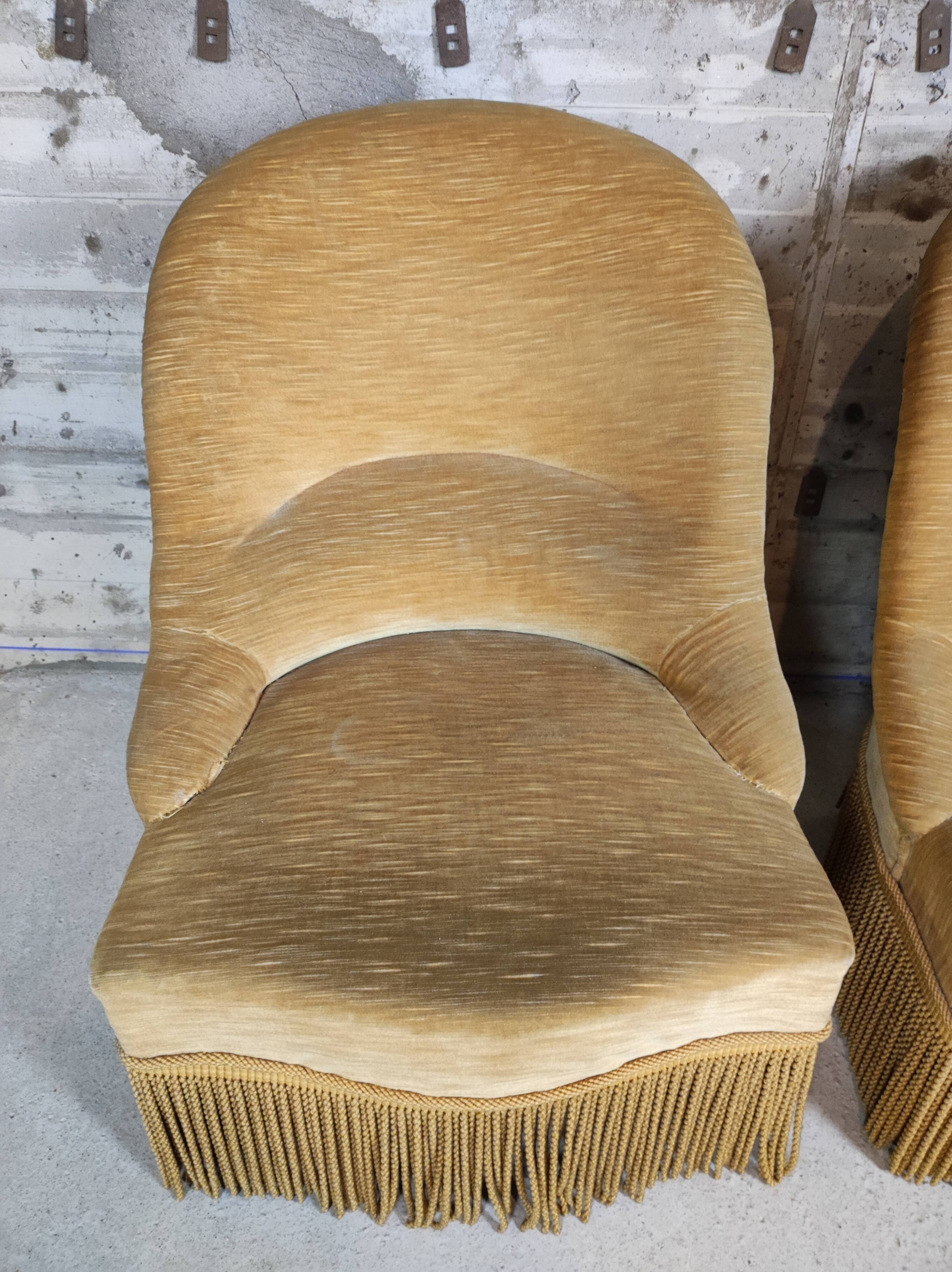 Paire de fauteuils crapaud
