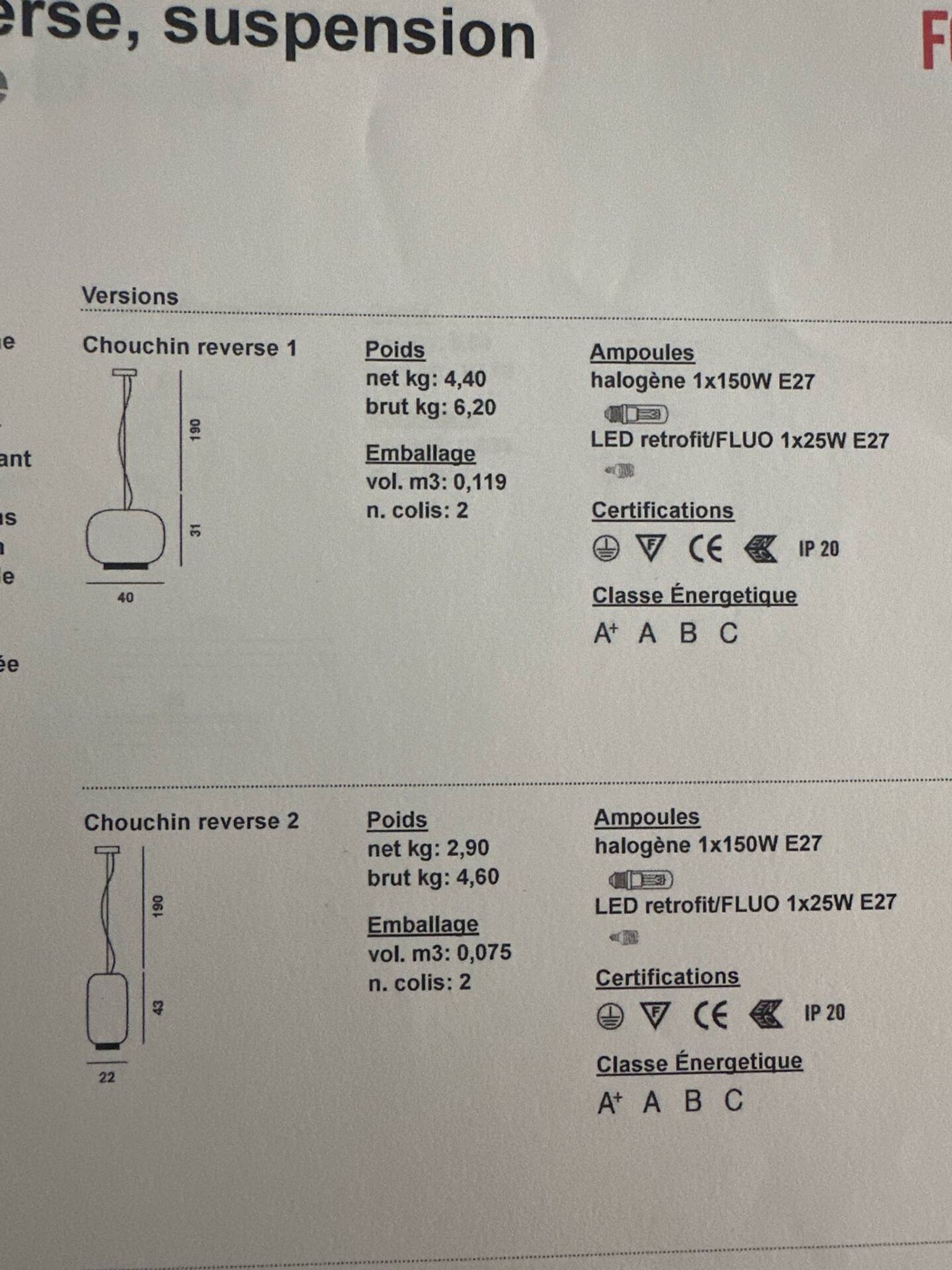 3 suspensions Chouchin Foscarini