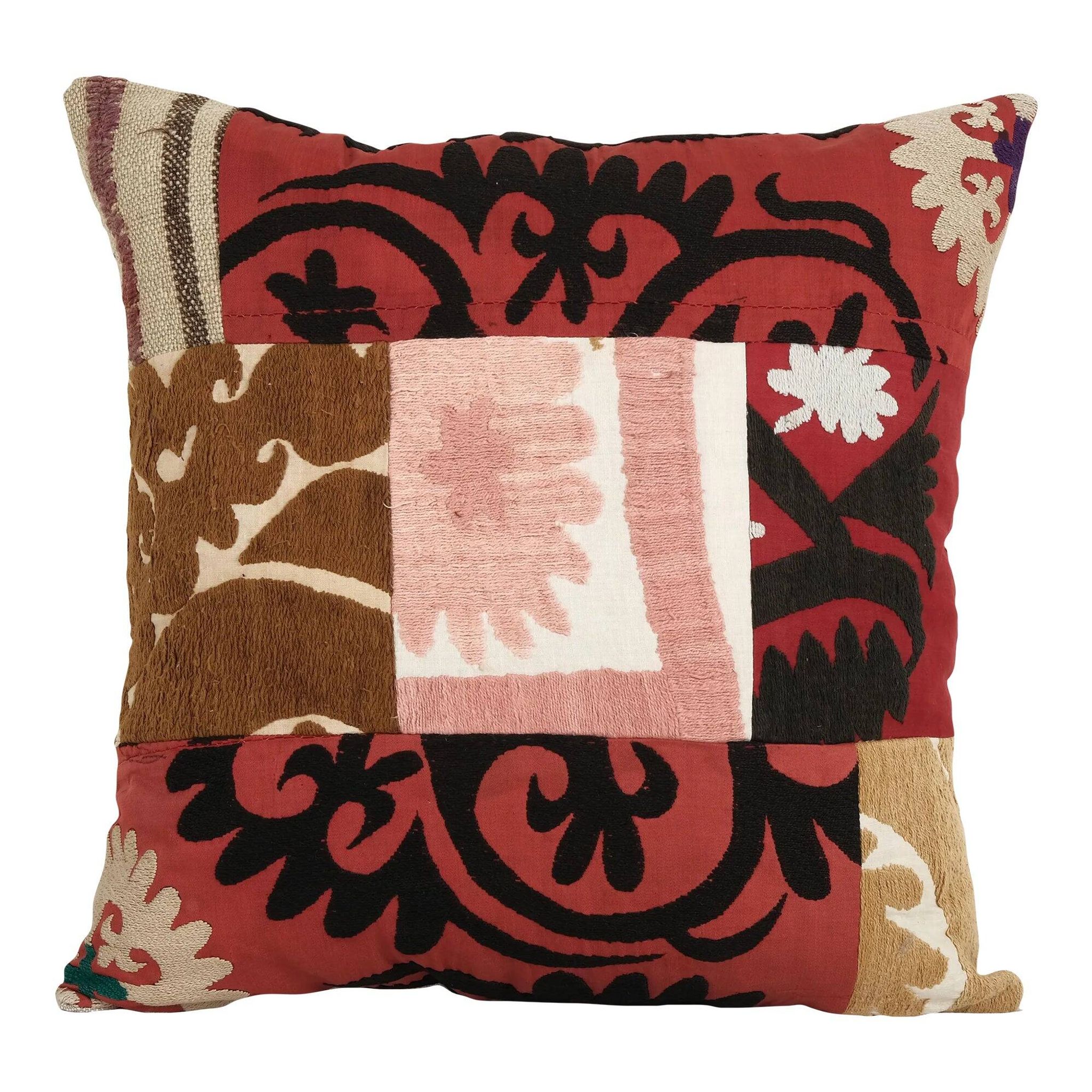 Vintage embroidered cushion cover 46x46 cm