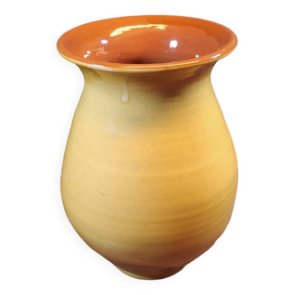 Vintage mustard yellow stoneware vase