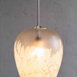 Lampe suspendue en verre tchécoslovaque, années 1970