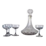 Carafe à vin en verre taillé diamant