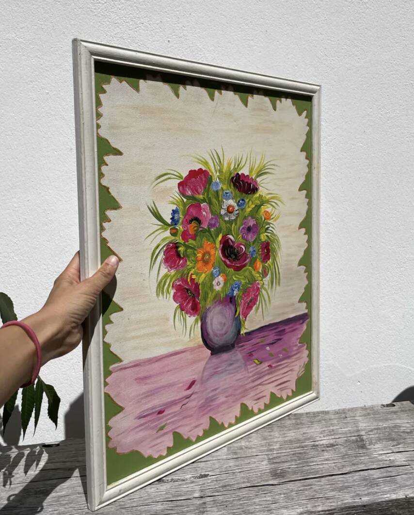 Oil painting on canvas, bouquet of flowers