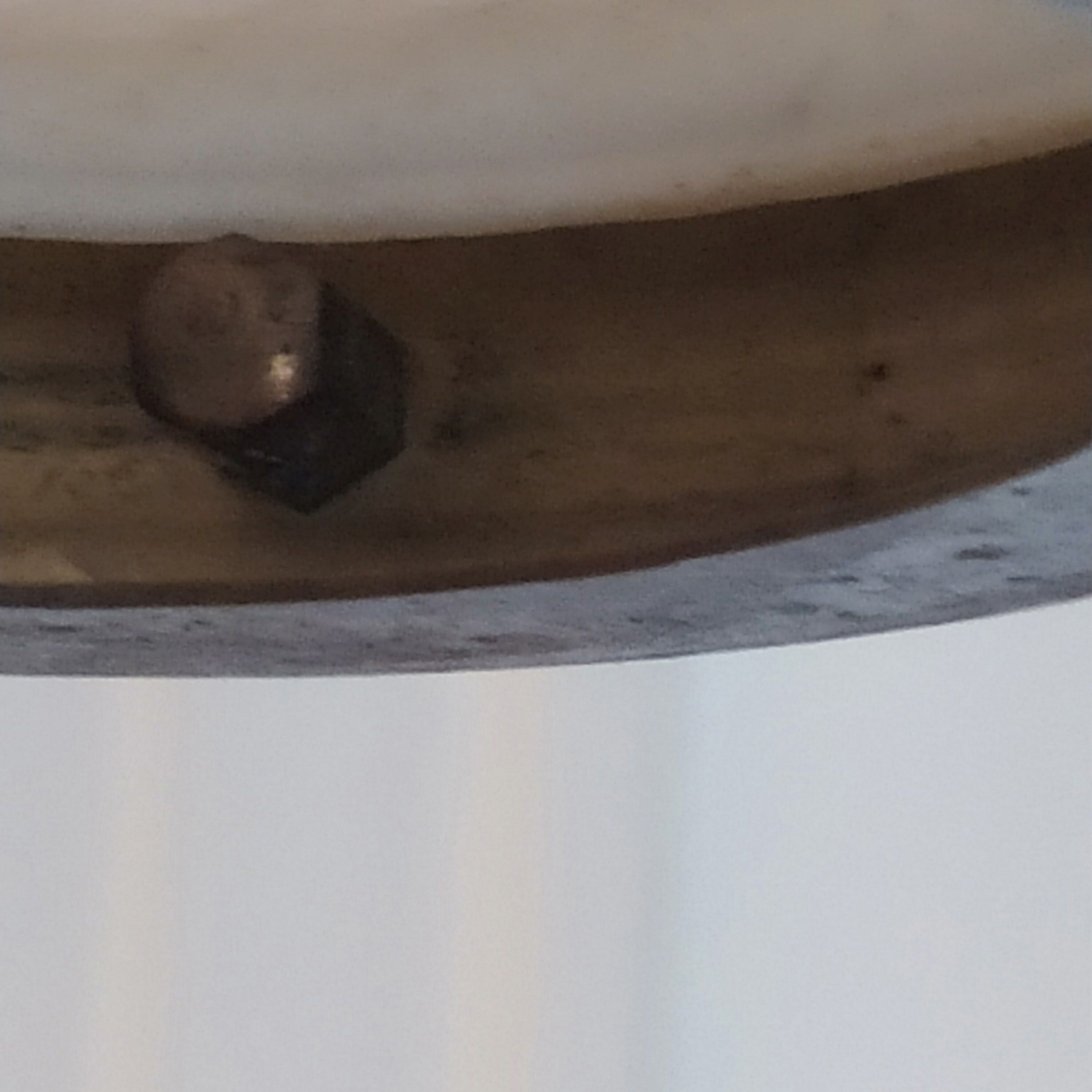 Suspension opaline cannelée et cuivre design original 1960