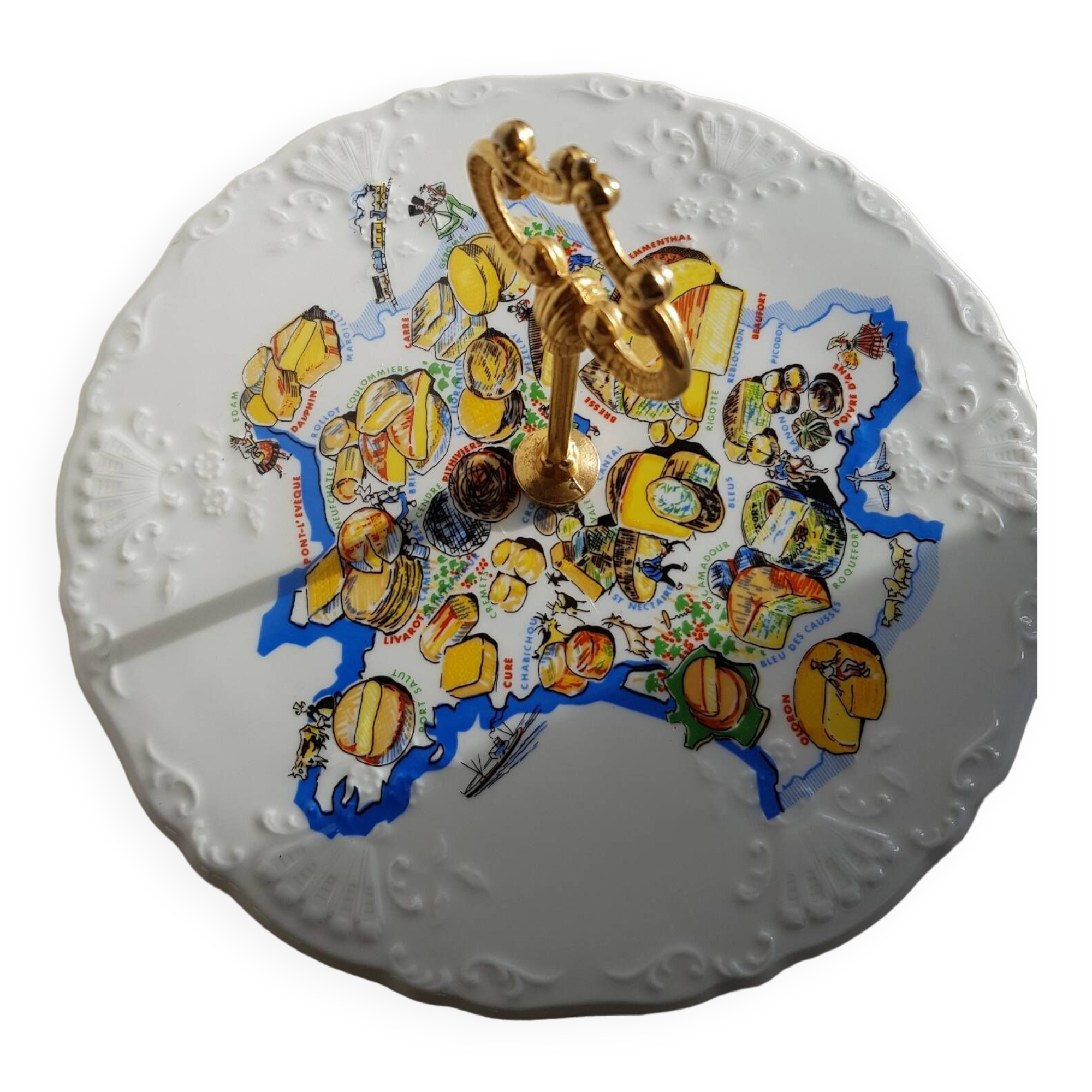 Plat de service à fromage en porcelaine de Limoges