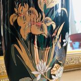 Japanese 'kacho' vase decorated with flowers and a bird