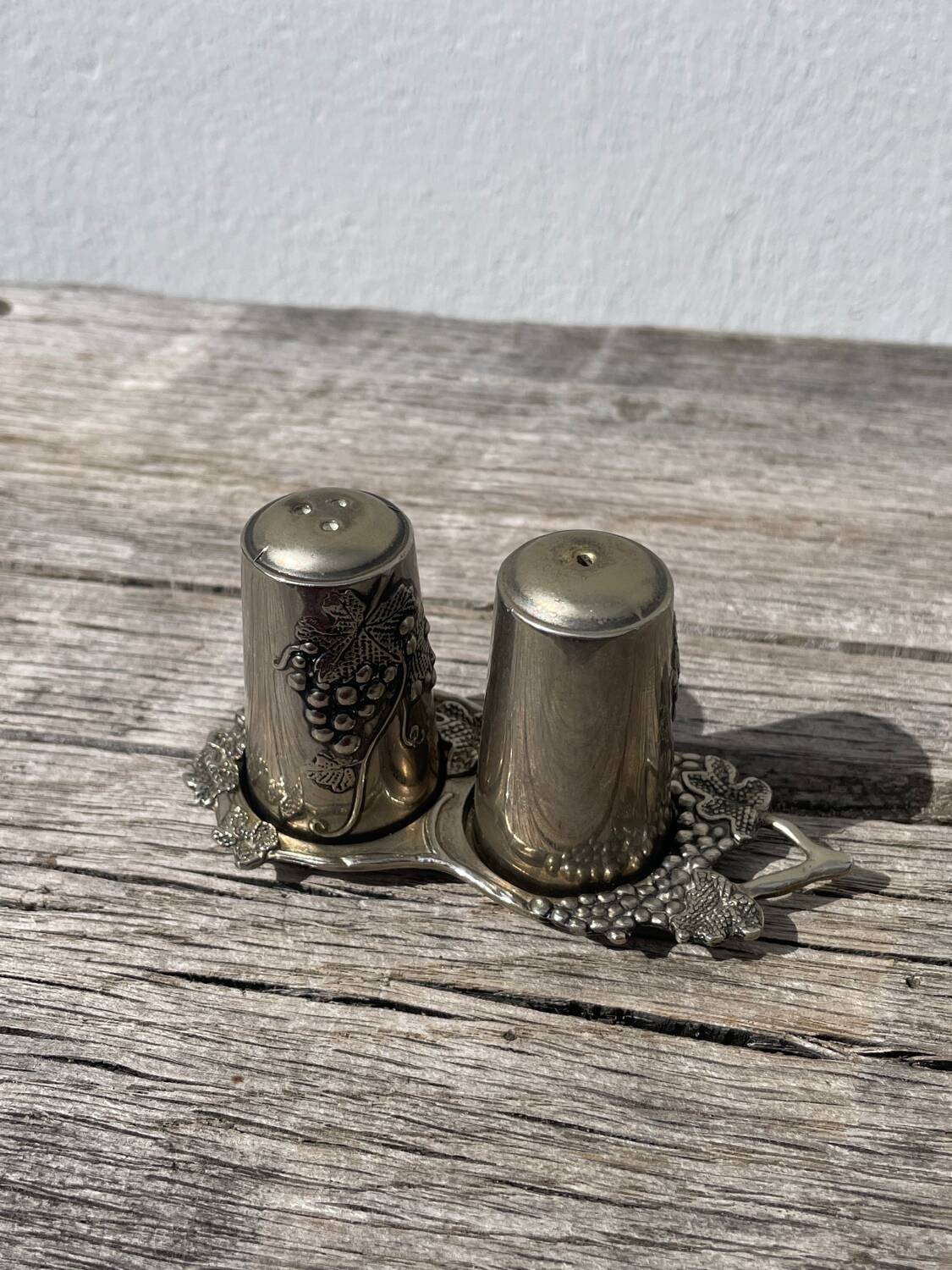 Poivrier salière métal argenté
