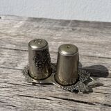 Silver-plated metal salt and pepper shaker