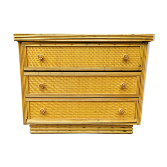 Vintage rattan dresser