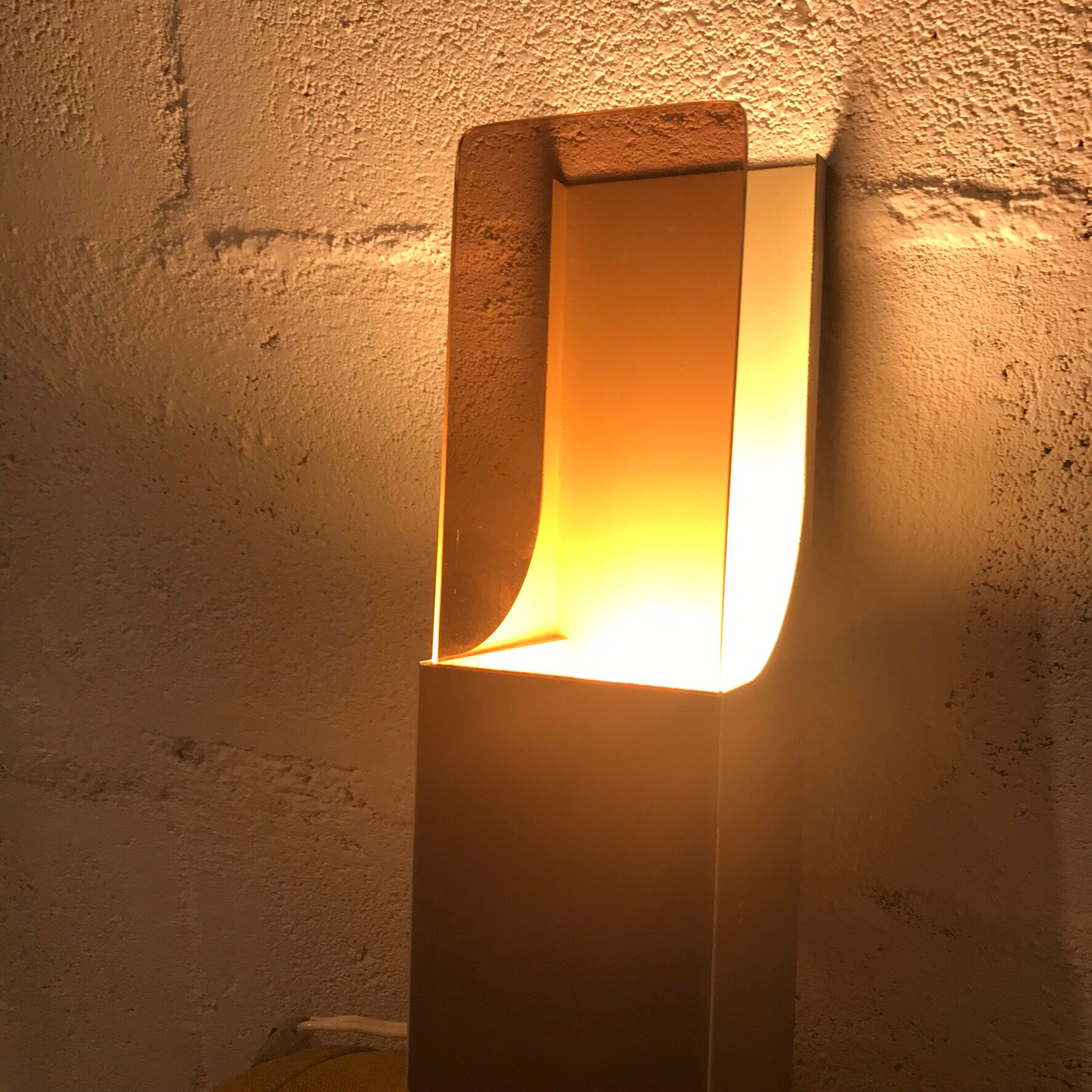 Pair of metal and plexiglass sconces 1970