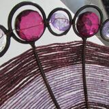 Fruit basket, bread, festive, in metal braided with pearls