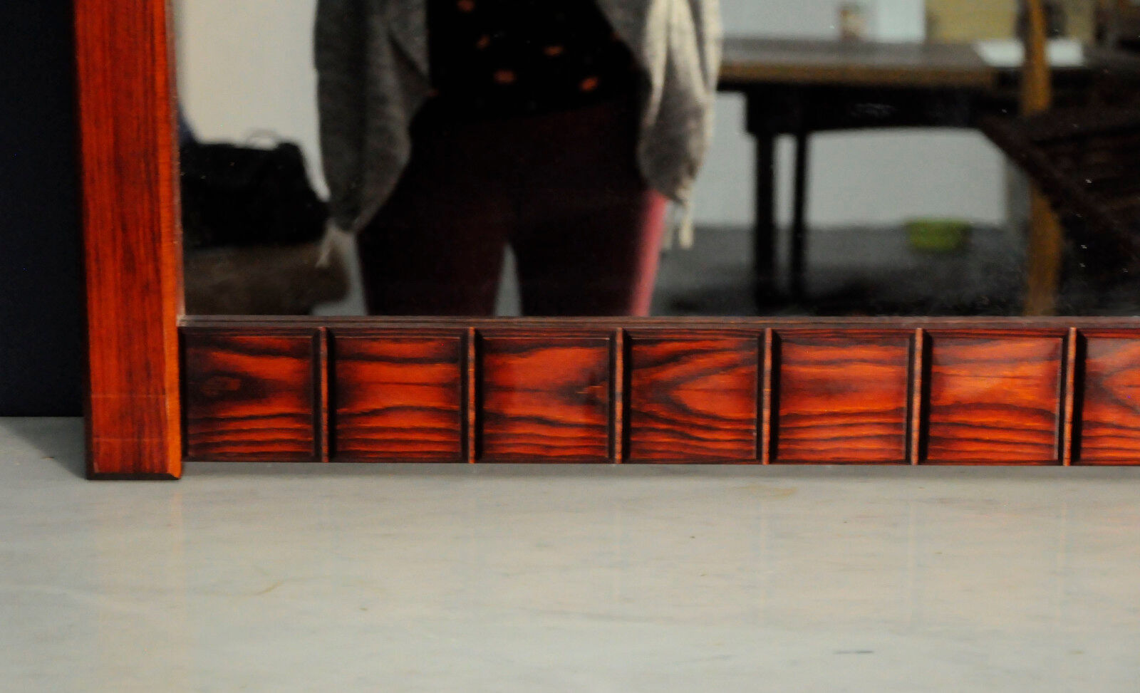 Mahogany mirror - scandinavia, 1960s