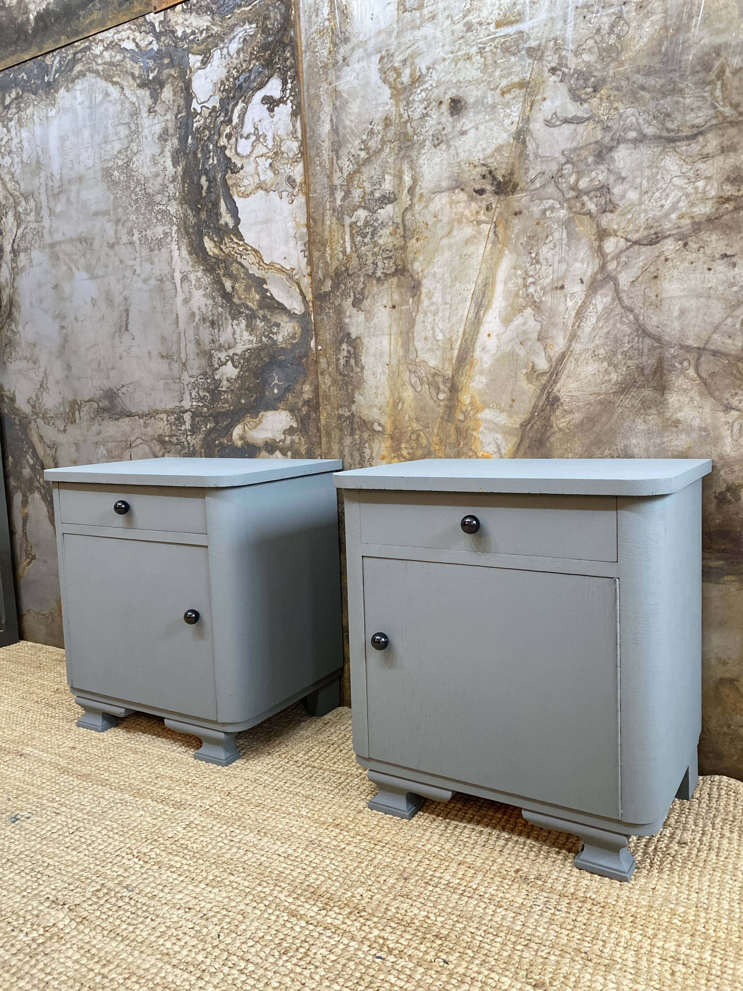 Pair of bedside tables 50s slate