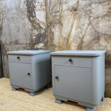 Pair of bedside tables 50s slate