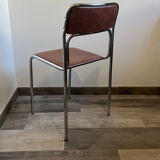 4 chrome chairs in faux leather