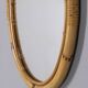 Vintage 1960s Italian design oval bamboo wall mirror