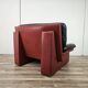 Red and black leather armchair by Nicoletti Salotti