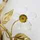 Vintage Italian gold wall sconce with glass flowers, 1970s