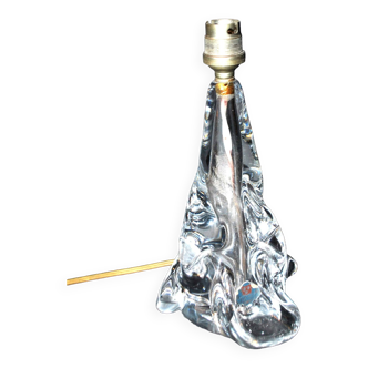 Pied de lampe en cristal par JOSEPH BLEICHNER Design moderniste 1960 signé JB FRANCE