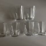 Set of 6 Lalique modernist glasses 1960 Kent crystal tumblers.