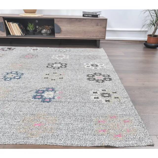 Vintage Kilim Turkish Hand-Knotted Colorful Rug 191x248