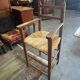 Wooden and straw high chair for children