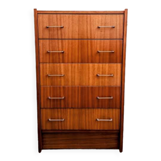 Chest of drawers mahogany veneer 60s