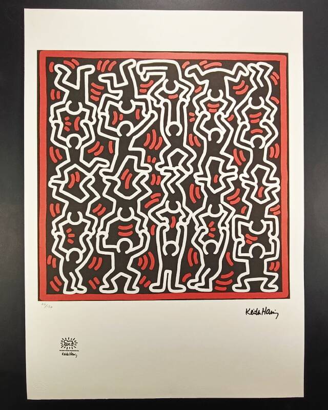 1990s Keith Haring Limited Edition Lithograph Numbered in Pencil.