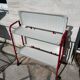 Vintage 70s Folding Table - Red Frame & Checkered Formica Tops