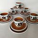 6 cups and cake plates Kimono Boch La Louvière