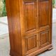 Armoire meuble tv bonnetière en merisier massif 80s