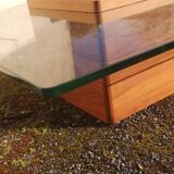 Table basse design verre et bois