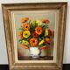 Painting oil on canvas bouquet of flowers