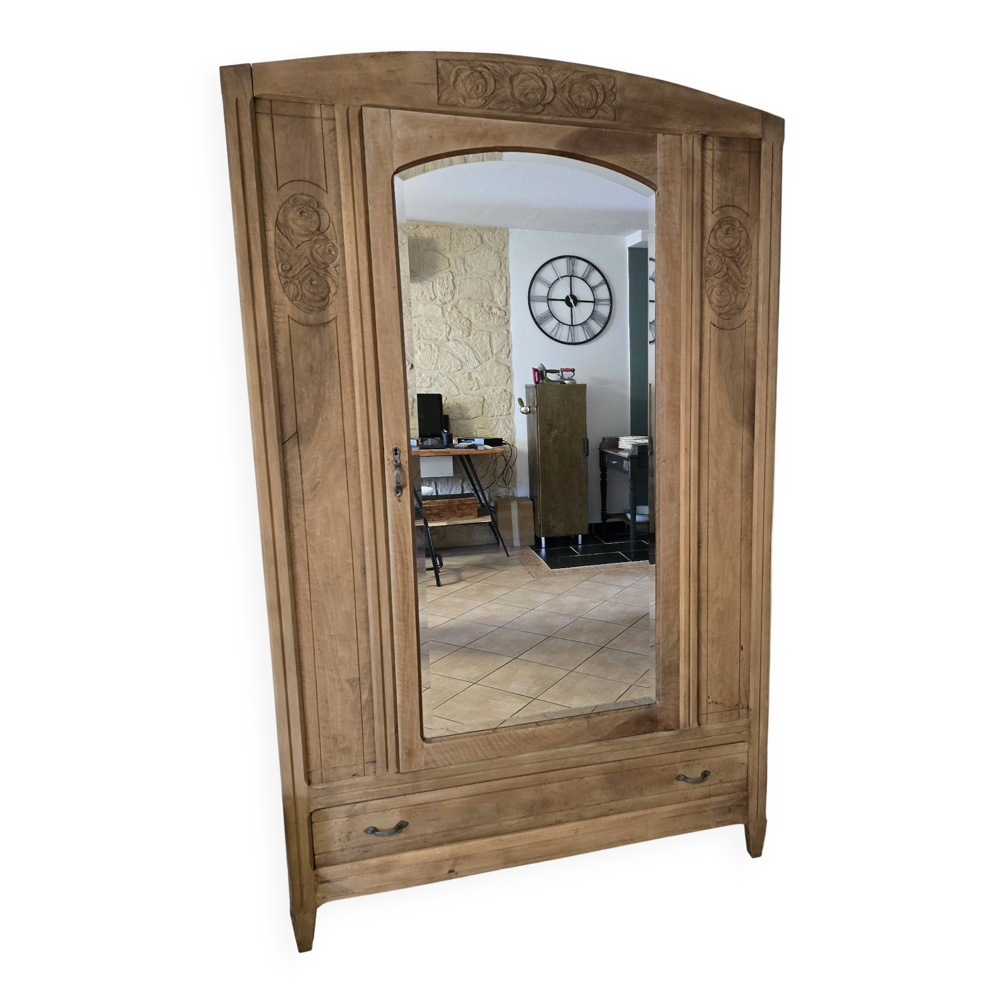 Wardrobe with a fully renovated door - hanging space, shelves and drawers.
