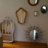 Round mirror wood 30cm