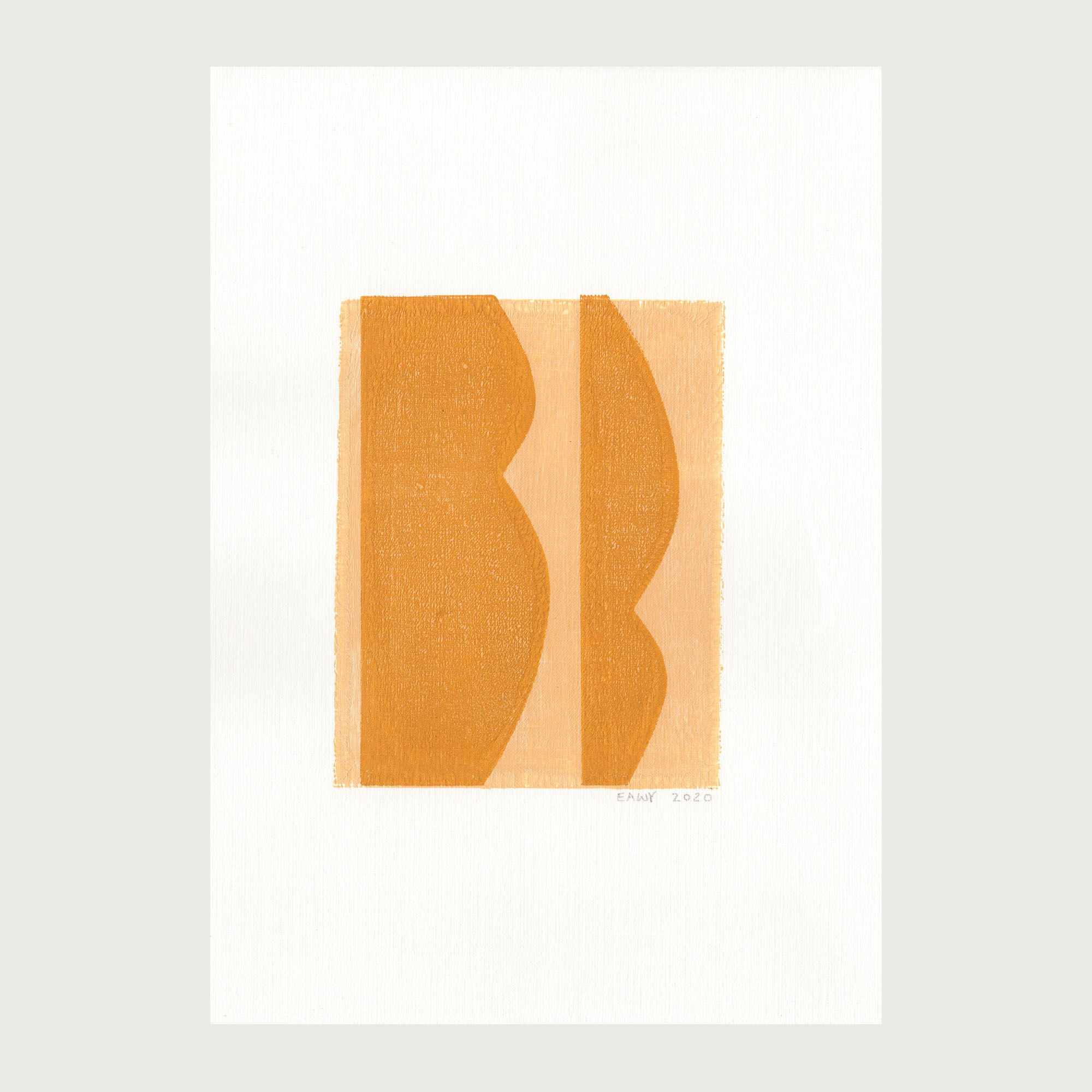 Monotype painting on paper - illustration Abstract Monotype painting on paper -M101 signed Eawy