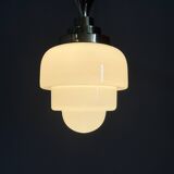 1930s Art Deco Brass and Opaline Glass Flush Mount, Czech