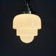 1930s Art Deco Brass and Opaline Glass Flush Mount, Czech
