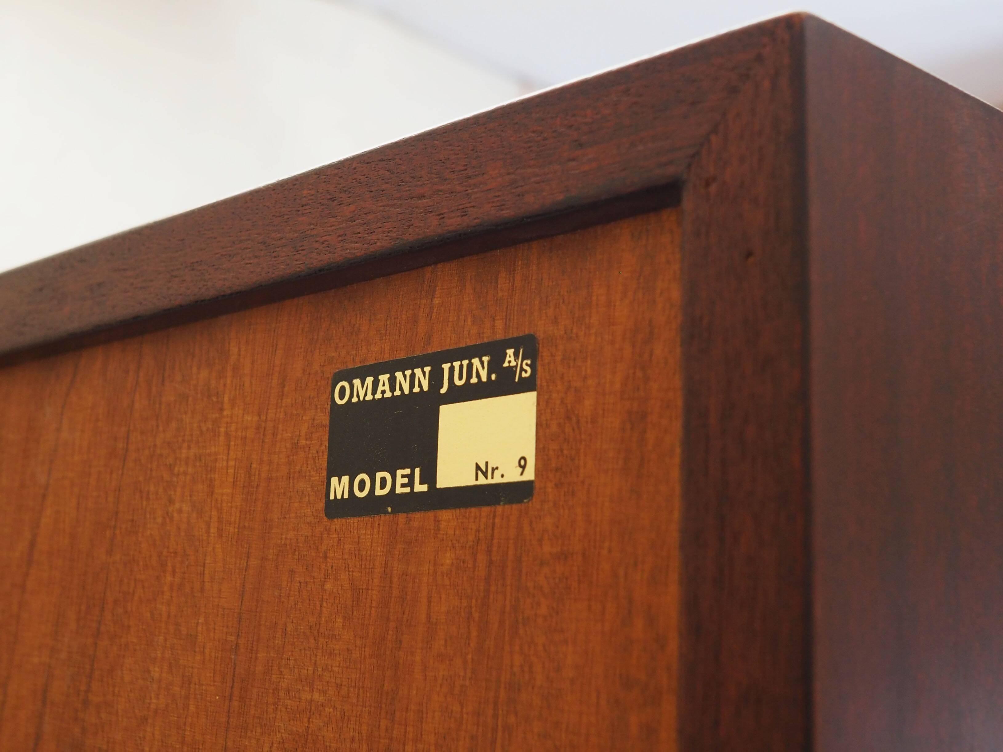 Mahogany bookcase, Danish design, 1970s, manufacture: Omann Jun