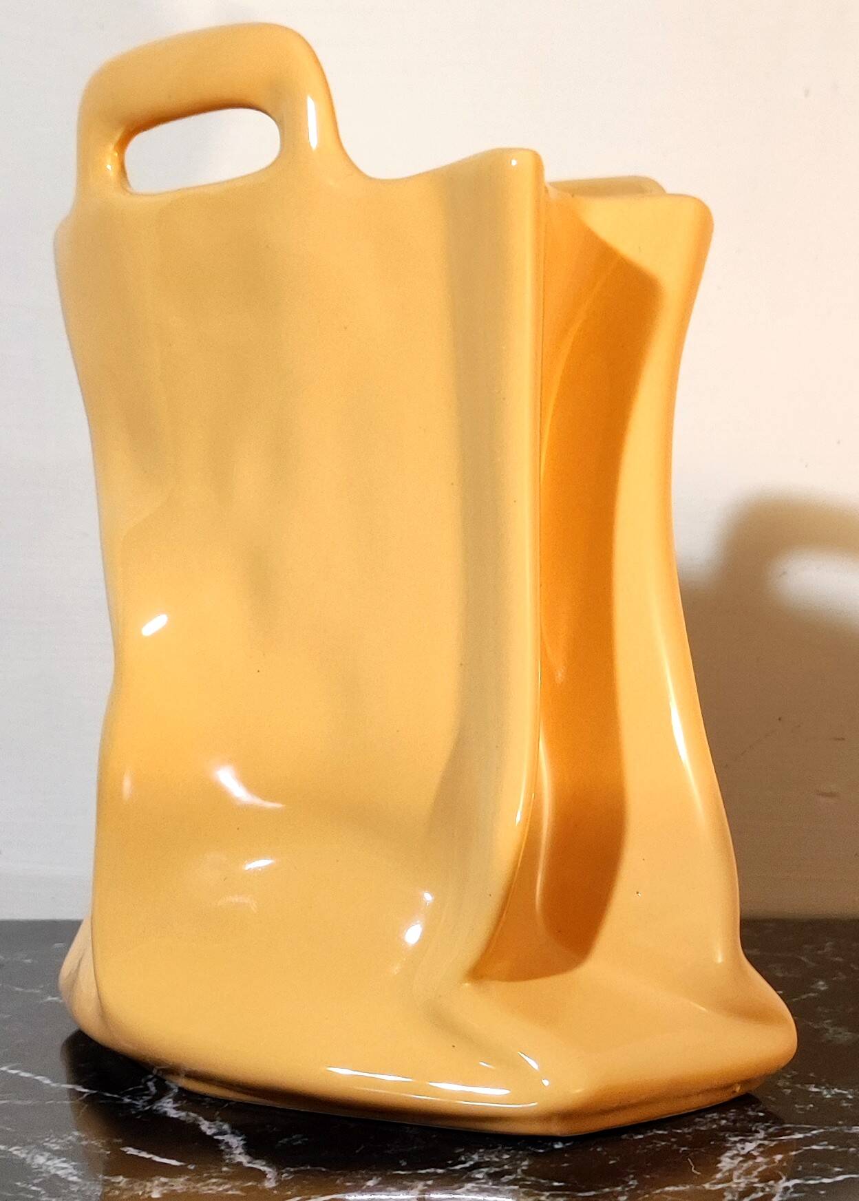 Crumpled ceramic vase 1980