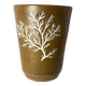 Stoneware cup with coral design