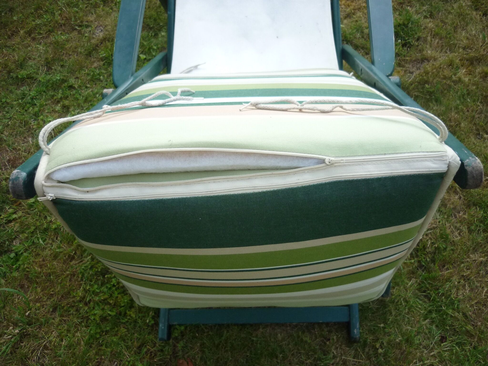 Transat chair fabric and wood folding