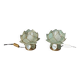 Pair of designer table lamps in turquoise blue green capiz mother-of-pearl from the 70s