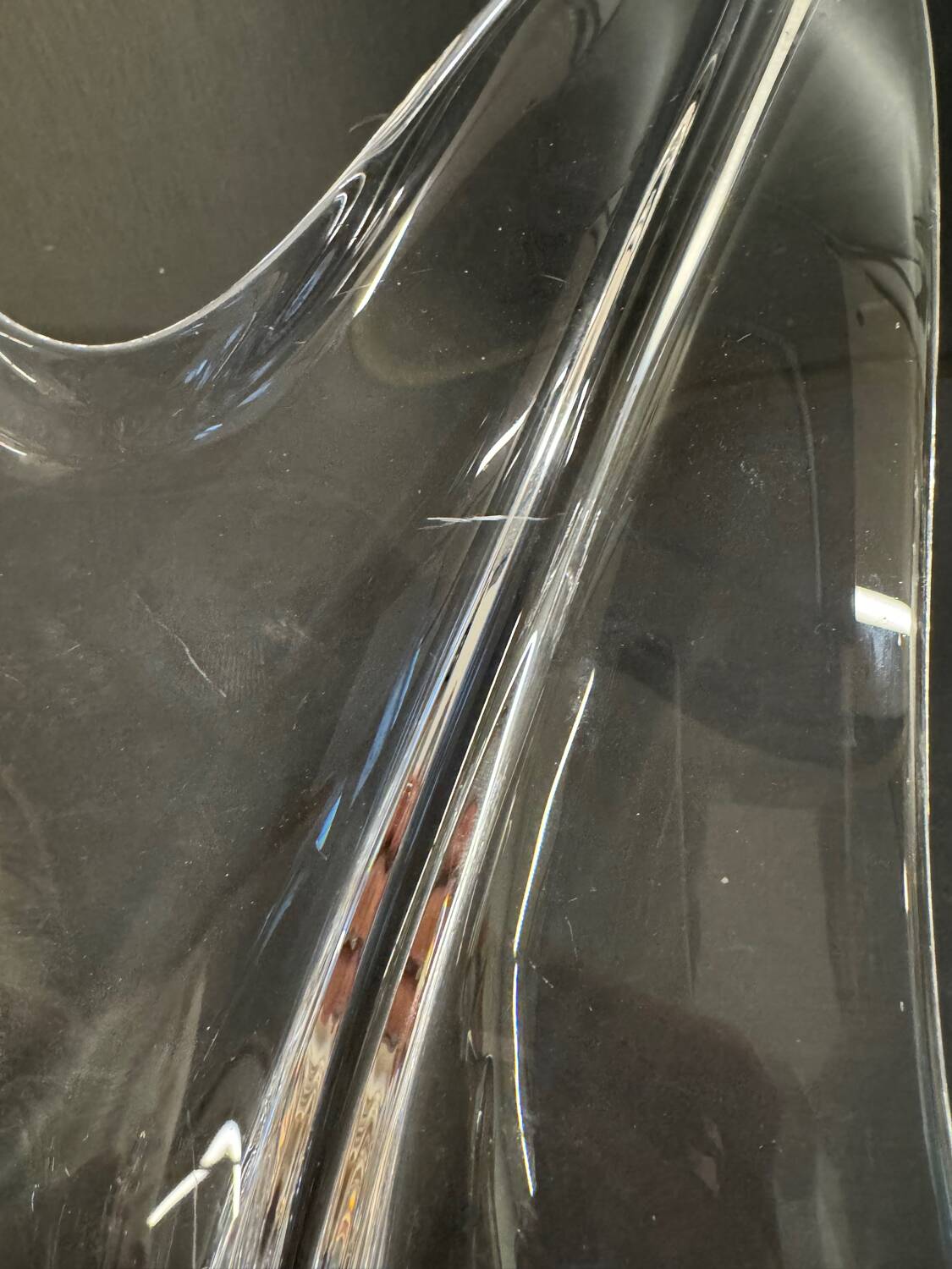 Large vintage sculptural crystal platter from the 1950s/60s