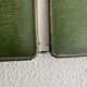 Vintage 1930s triptych mirror barber nickel-plated green crocodile effect.