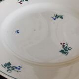 6 old flat plates mismatched Terre de Fer