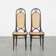 Set of 2 Vintage Bentwood "Long John" Thonet Design High Dining Chairs